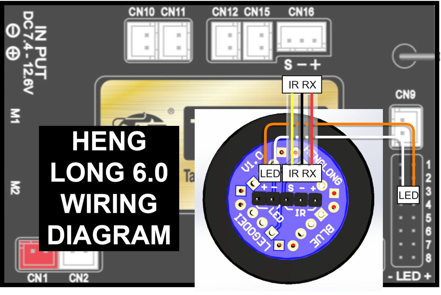 V3 Heng Long IR Receiver Upgrade with Mounting Kit